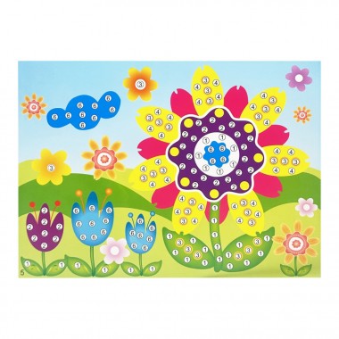 Детская мозаика по номерам Поле цветов 13-126-19, 5 цветов Детская мозаика по номерам Поле цветов 13-126-19, 5 цветов