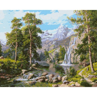 Картина по номерам Водопад Идейка KHO2847 40х50 см