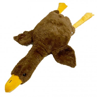 Мягкая игрушка подушка Гусь GUS-PLD(Brown) с пледом, коричневый 90 см