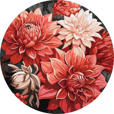 Картина по номерам Праздничный букет ©art_selena_ua KHO-R1040 диаметр 39см