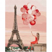 Картина по номерам. Красные краски Парижа 40*50см KHO4757