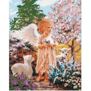Картина по номерам Идейка Дети Ангел в лесу 40*50см KHO2305