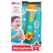 Детский игрушечный микрофон 34564AB(Turquoise) звук, музыка, регулятор громкости