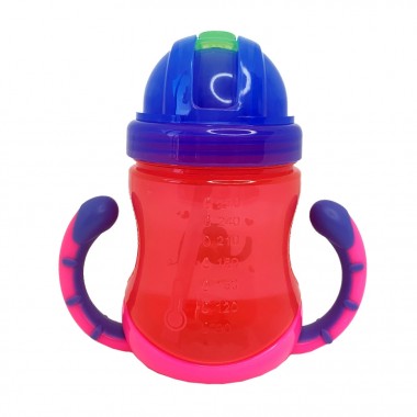 Поільник дитячий з трубочкою Неон MGZ-0300(Pink) 270 мл