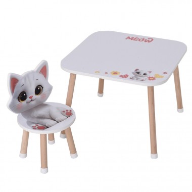Деревянный детский столик M 502-2 со стульчиком