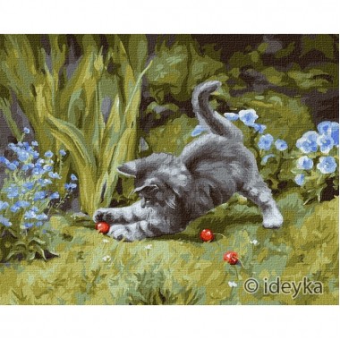Картина по номерам Игривый котенок Идейка KHO4251 40х50 см