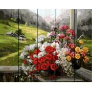 Картина по номерам на дереве. Rainbow Art Горный букет GXT9500-RA