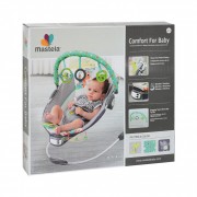 Дитячий шезлонг-люлька з вібро 6313 дуга з підсвічуванням