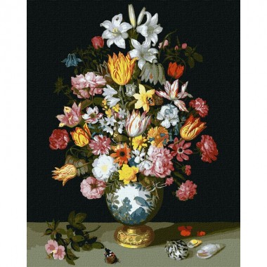 Картина по номерам Цветочная симфония ©Ambrosius Bosschaert de Oude Идейка KHO3210 40х50 см