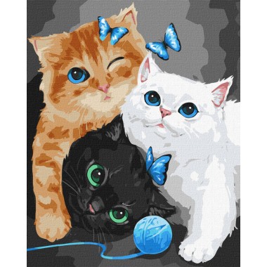 Картина по номерам Пушистые котята ©Kira Corporal Идейка KHO4370 40х50 см