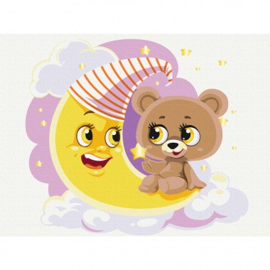 Картина по номерам Сонный мишка Brushme KBS0088 30x40 см