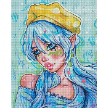 Алмазная мозаика Голубоглазая модница ©nila_art_art AMO7606 40х50 см Идейка