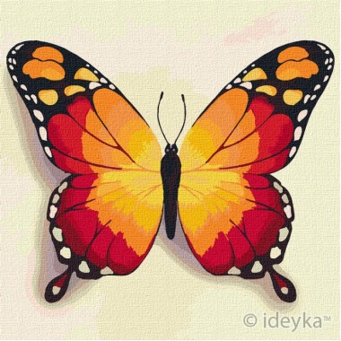 Картина по номерам Идейка  Оранжевая бабочка 25х25 KHO4210