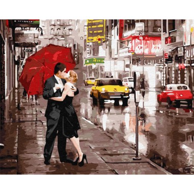 Картина по номерам Brushme Поцелуй под зонтом GX5003