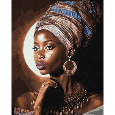 Картина за номерами "Африканська красуня" ©art_selena_ua KHO2532 40х50 см Ідейка