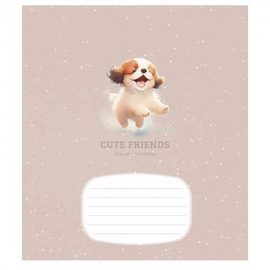Тетрадь ученическая Cute friends 012-3292K-1 в клетку, 12 листов