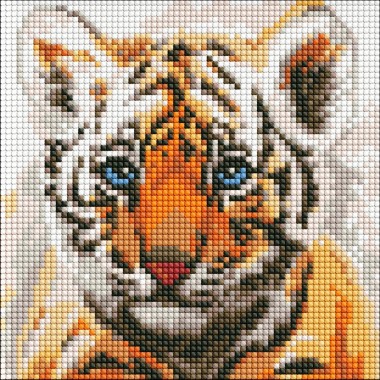Алмазная мозаика без подрамника "Маленький тигрёнок" AMC7791 20х20 см