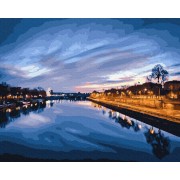 Картина по номерам Brushme. Вид на ночную реку GX23841