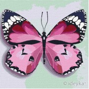 Картина по номерам Идейка  Розовая бабочка 25х25 KHO4209