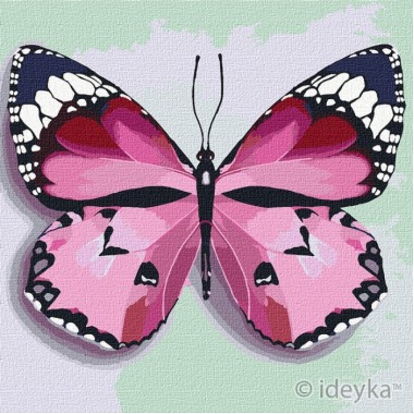 Картина по номерам Идейка  Розовая бабочка 25х25 KHO4209