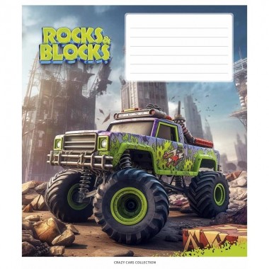 Тетрадь ученическая Rocks&Blocks 012-3280K-2 в клетку, 12 листов