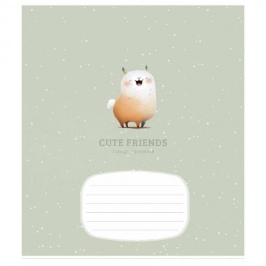 Тетрадь ученическая Cute friends 012-3292K-2 в клетку, 12 листов