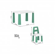 Детский стол с двумя стульями 0440TXK бело-зеленый