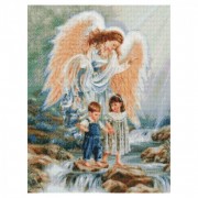 Алмазная мозаика Ангел над детьми Strateg HA0005 50х60 см