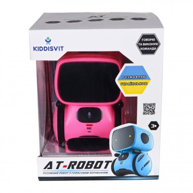 Детская игрушка "Интерактивный робот" AT001-04-UKR розовый, с голосовым управлением