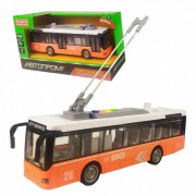 Игрушечный троллейбус 7949AB АВТОПРОМ  со звуковыми эффектами (Оранжевый)