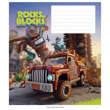 Тетрадь ученическая Rocks&Blocks 012-3280K-4 в клетку, 12 листов