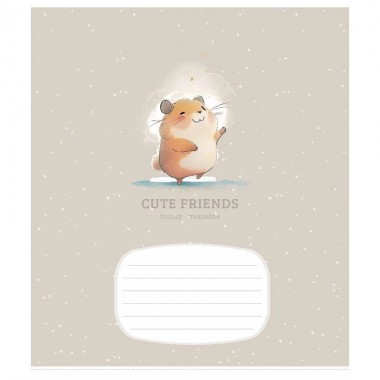 Тетрадь ученическая Cute friends 012-3292K-4 в клетку, 12 листов