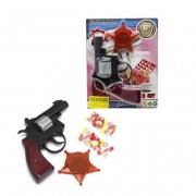 Игрушечный револьвер с пистонами и значком