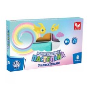 Полімерна глина пастельних кольорів 304118001-UA з блискітками 6 кольорів