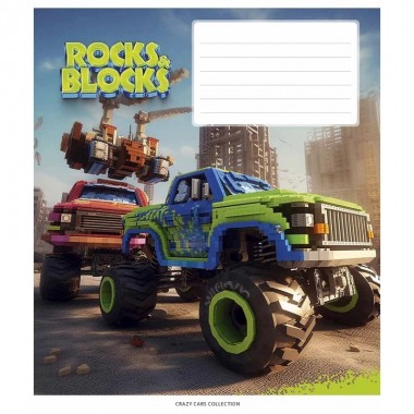 Тетрадь ученическая Rocks&Blocks 012-3280K-5 в клетку, 12 листов