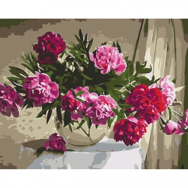 Картина по номерам Домашние пионы BS51878, 40x50 см