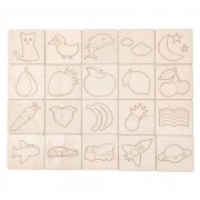 Деревянные трафареты для рисования Монтессори 30197263241, 20 шт, 7,3х7,3 см
