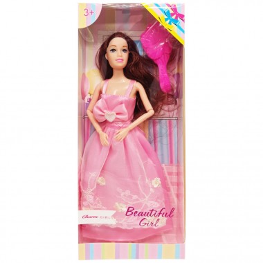 Детская Кукла Beautiful Girl D200-216(Pink) в нарядном платье