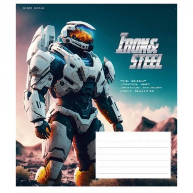Тетрадь ученическая Iron&Steel 012-3284K-1 в клетку, 12 листов