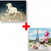 Набір картин за номерами 2 в 1