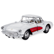 Дитяча колекційна машинка Chevrolet Corvette 1957 KT5316W інерційна  Білий