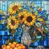Алмазная мозаика "Солнце в вазе" DEEX16294 не полная выкладка 30х30 см