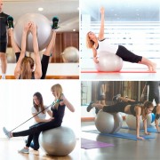 Фитбол мяч для фитнеса HMS NE-FB-65G, серый 65 см