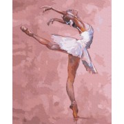 Картина по номерам. Rainbow Art Балерина в розовом цвете GX3692-RA