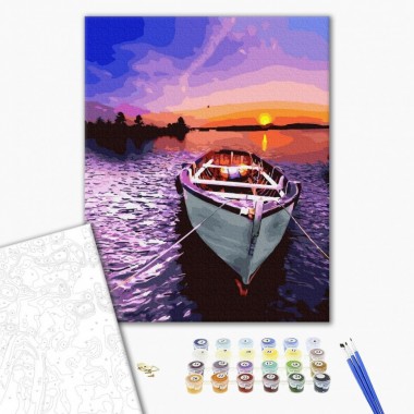 Картина по номерам Brushme. Лодка на западе GX26162