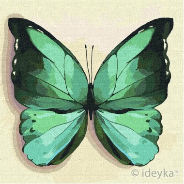 Картина по номерам Идейка  Зеленая бабочка 25х25 KHO4208