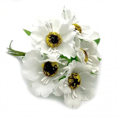 Декоративний букетик Мак польовий молочний Bambi SP-466, 10 квіток