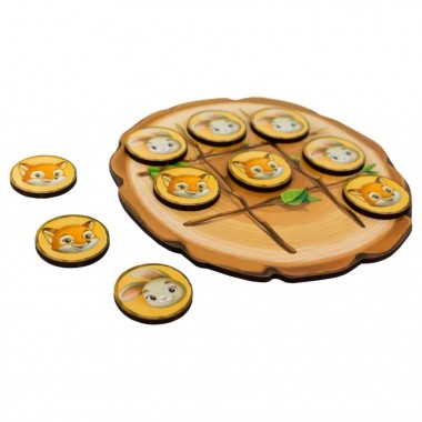 Деревянная настольная игра Крестики-нолики Ubumblebees (ПСД158) PSD158 зайчик и лисичка