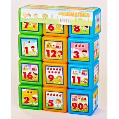 Детские развивающие кубики Математика 09052, 12 шт. в наборе
