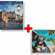 Набор картин по номерам 2 в 1